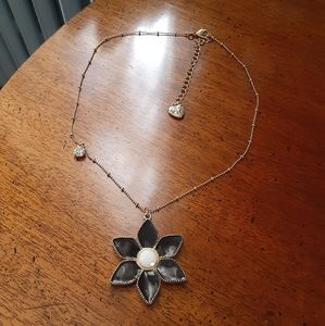 Betsey Johnson Flower Gem Pendant Necklace